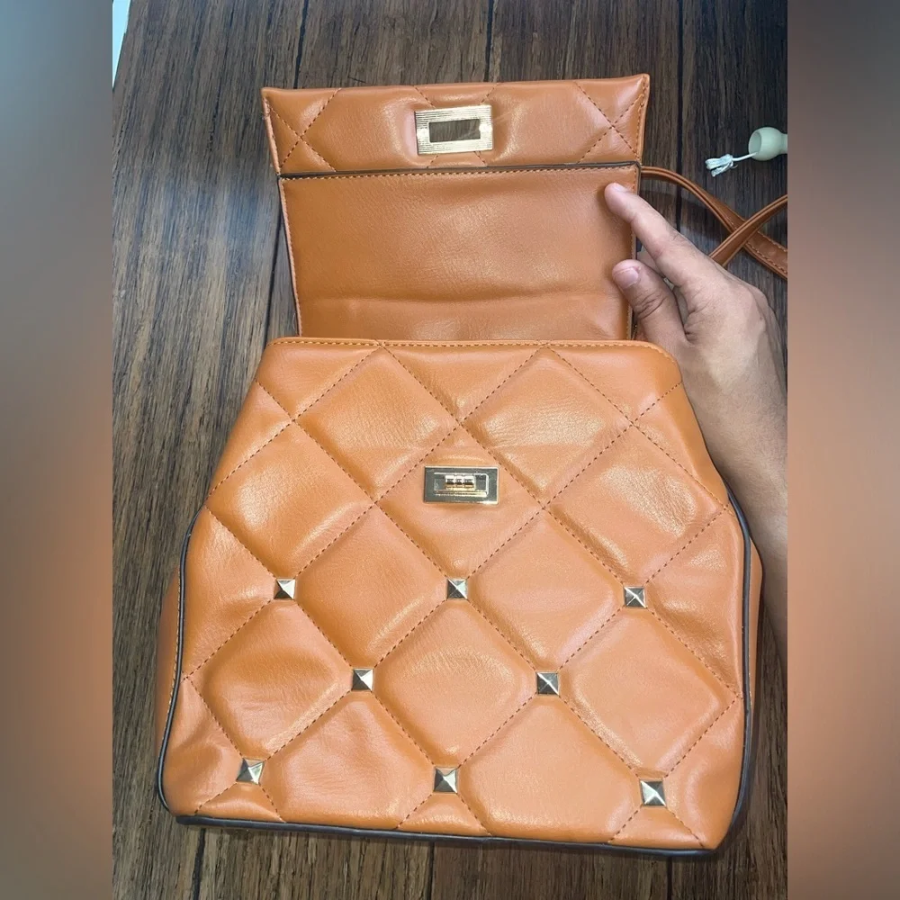 Studded🧡backpack quilted bag quilted backpack travel bag fall bag fall backpack
